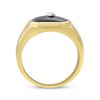 Thumbnail Image 3 of Men's Black Onyx & Diamond Ring 10K Yellow Gold