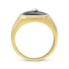 Thumbnail Image 2 of Men's Black Onyx & Diamond Ring 10K Yellow Gold