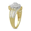 Diamond Ring 1 ct tw Round & Baguette 10K Yellow Gold