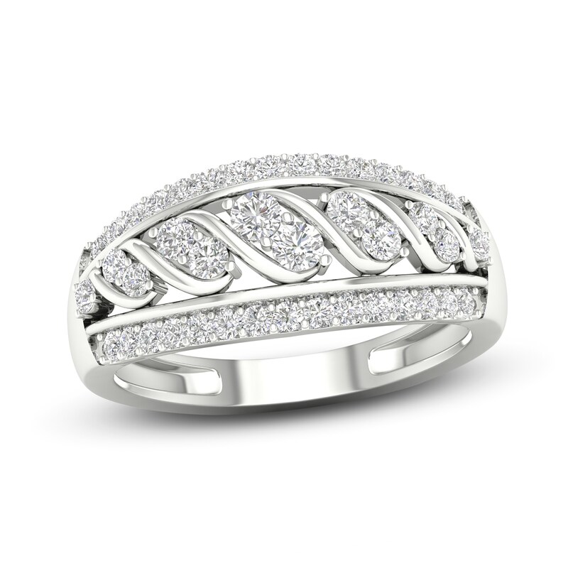 Diamond Ring 1/2 ct tw Round-cut 10K White Gold
