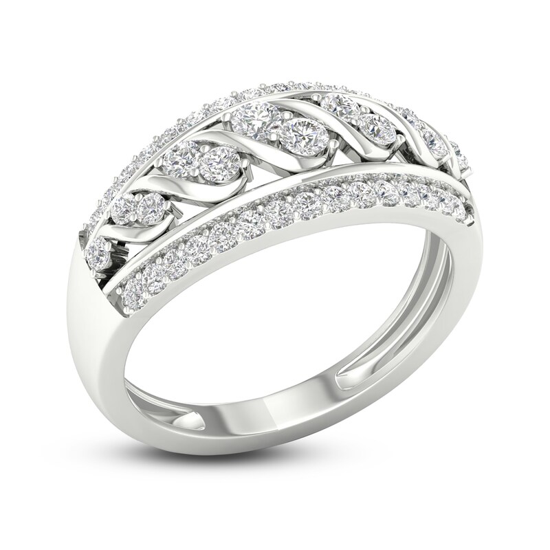Diamond Ring 1/2 ct tw Round-cut 10K White Gold