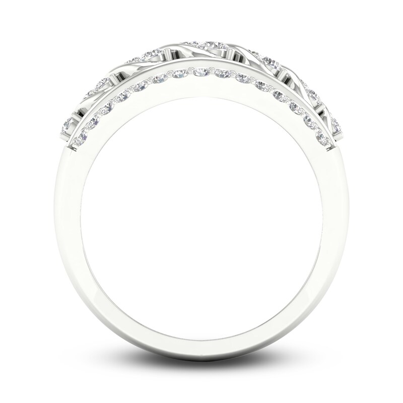 Diamond Ring 1/2 ct tw Round-cut 10K White Gold