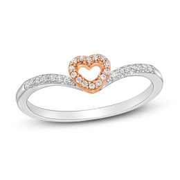 Diamond Heart Ring 1/10 ct tw 10K Two-Tone Gold