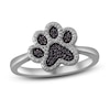 Thumbnail Image 1 of Black & White Diamond Paw Ring Sterling Silver