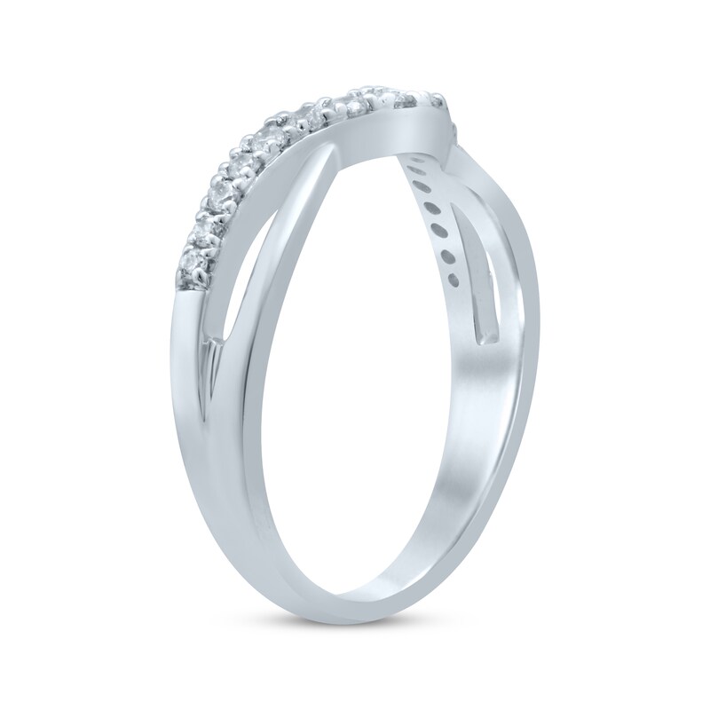 Diamond Contour Ring 1/4 ct tw Round-cut 14K White Gold