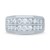 Thumbnail Image 2 of Men's Diamond Wedding Band 1-1/2 ct tw Round-cut 10K White Gold