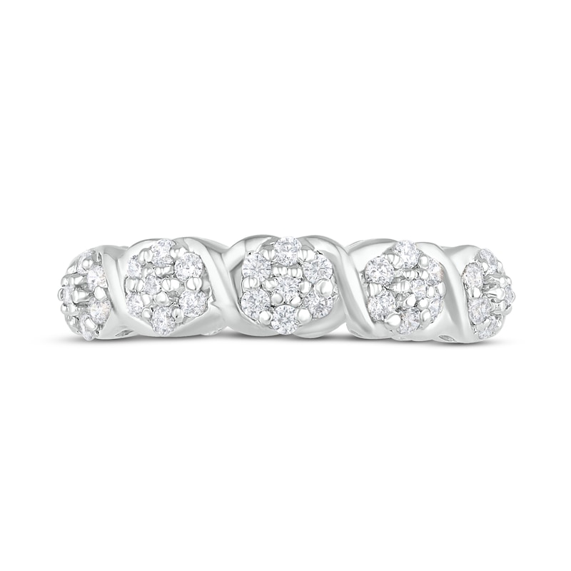 Main Image 2 of Diamond Fashion Ring 1/2 ct tw Round-Cut 10K White Gold