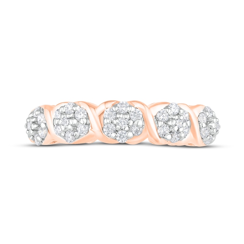 Main Image 2 of Diamond Fashion Ring 1/2 ct tw Round-Cut 10K Rose Gold