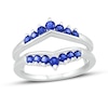 Thumbnail Image 1 of Blue Sapphire Enhancer Ring Round-Cut 10K White Gold