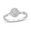 Thumbnail Image 0 of Diamond Oval-Shaped Promise Ring 1/5 ct tw Round-Cut 10K White Gold