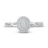 Thumbnail Image 1 of Diamond Oval-Shaped Promise Ring 1/5 ct tw Round-Cut 10K White Gold
