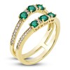 Emerald & Diamond Enhancer Band 1/8 ct tw Round-Cut 14K Yellow Gold