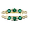 Emerald & Diamond Enhancer Band 1/8 ct tw Round-Cut 14K Yellow Gold