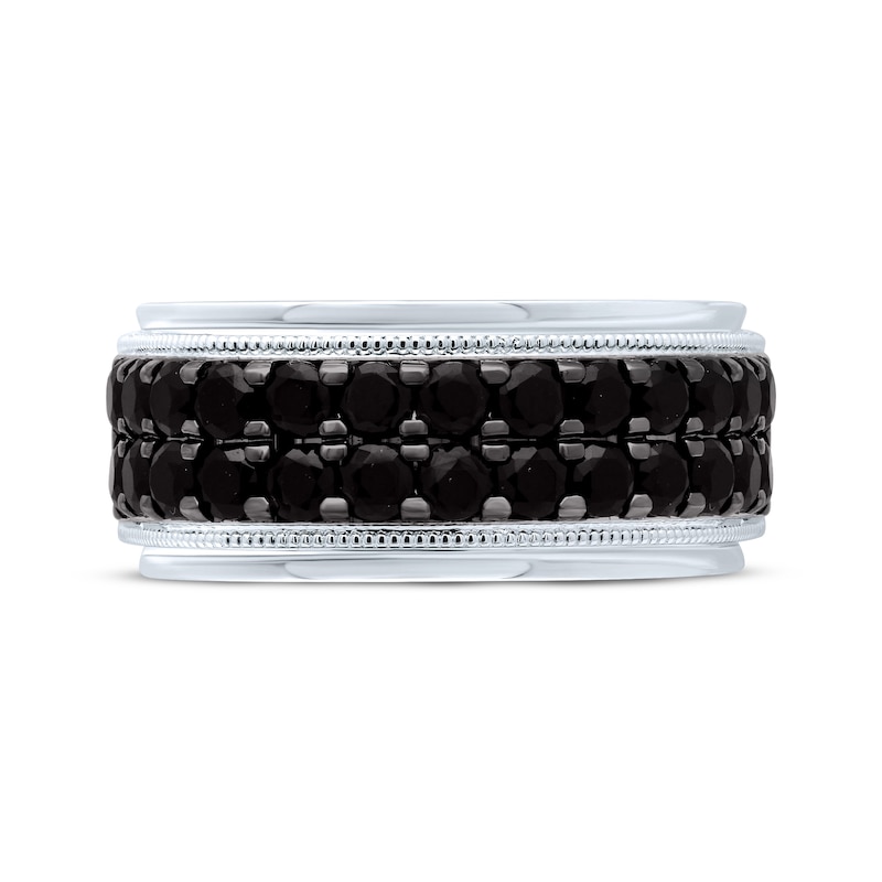 Main Image 3 of Adore Men's Black Diamond Wedding Band 1-1/2 ct tw Round-cut 10K White Gold
