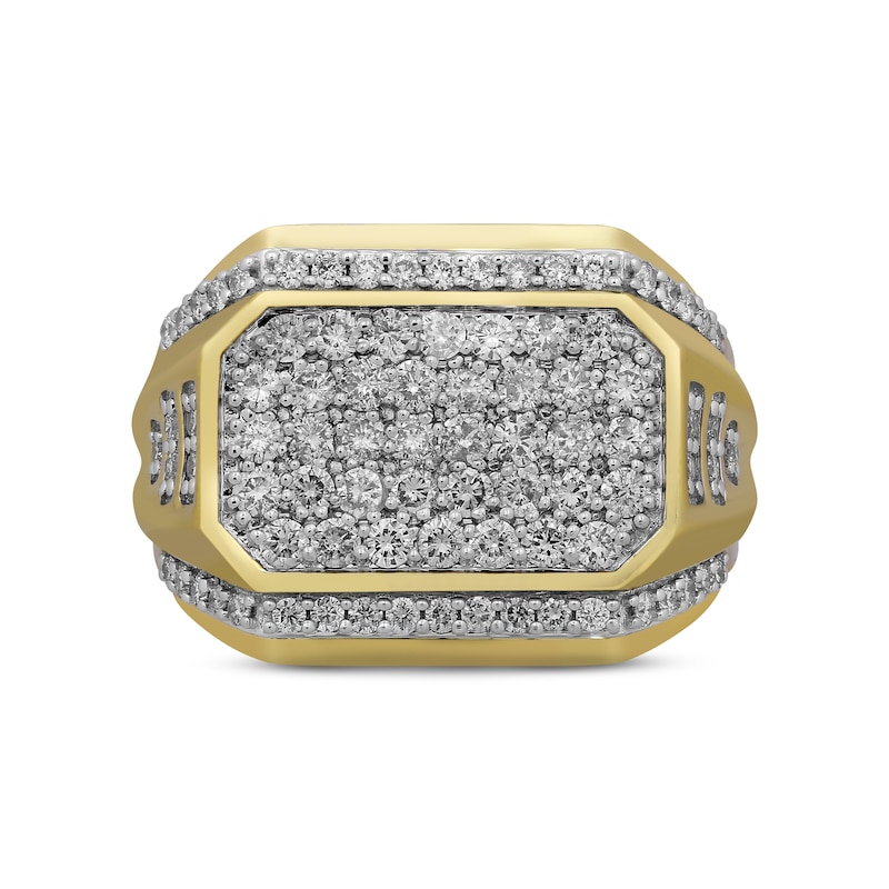 Men's Octagon Diamond Ring 2 ct tw 10K Yellow Gold