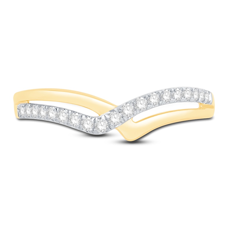 Diamond Contour Ring 1/5 ct tw Round-cut 14K Yellow Gold