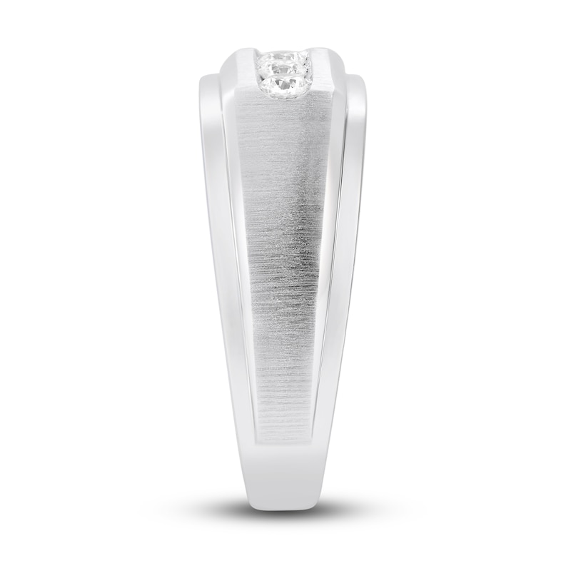 Main Image 3 of Men's Diamond Ring 1/4 ct tw Round-cut 10K White Gold