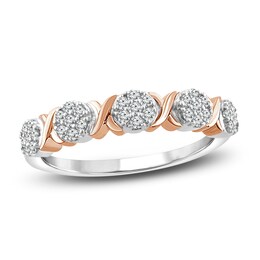 XO, from KAY Diamond Ring 1/4 ct tw Round-cut Sterling Silver & 10K Rose Gold