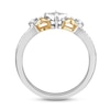 Thumbnail Image 2 of XO from Kay Diamond Fashion Ring 1/4 ct tw Princess & Round-cut 10K Two-Tone Gold