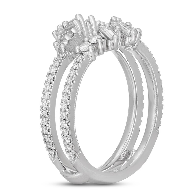 Neil Lane Diamond Enhancer Ring 3/4 ct tw Round & Baguette-cut 14K White Gold