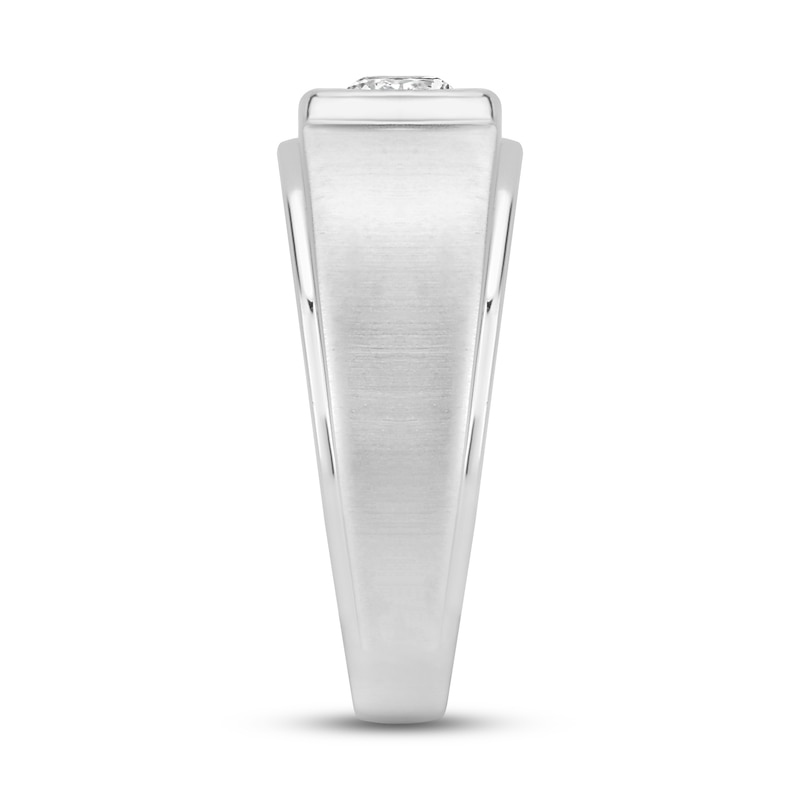 Main Image 2 of Men's Diamond Wedding Band 1/2 ct tw Round-cut 10K White Gold