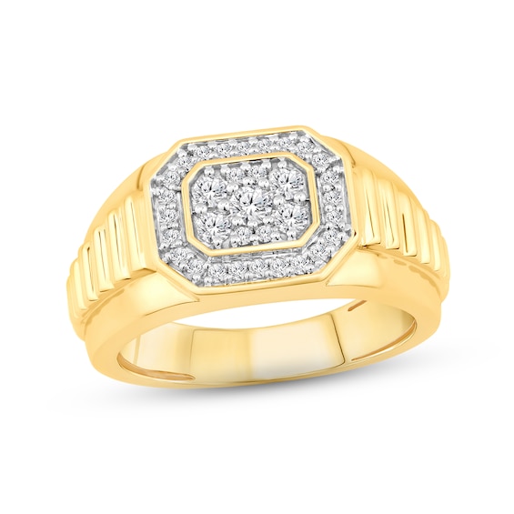 Adore Men’s Diamond Wedding Band 1/2 ct tw Round-cut 10K Yellow Gold