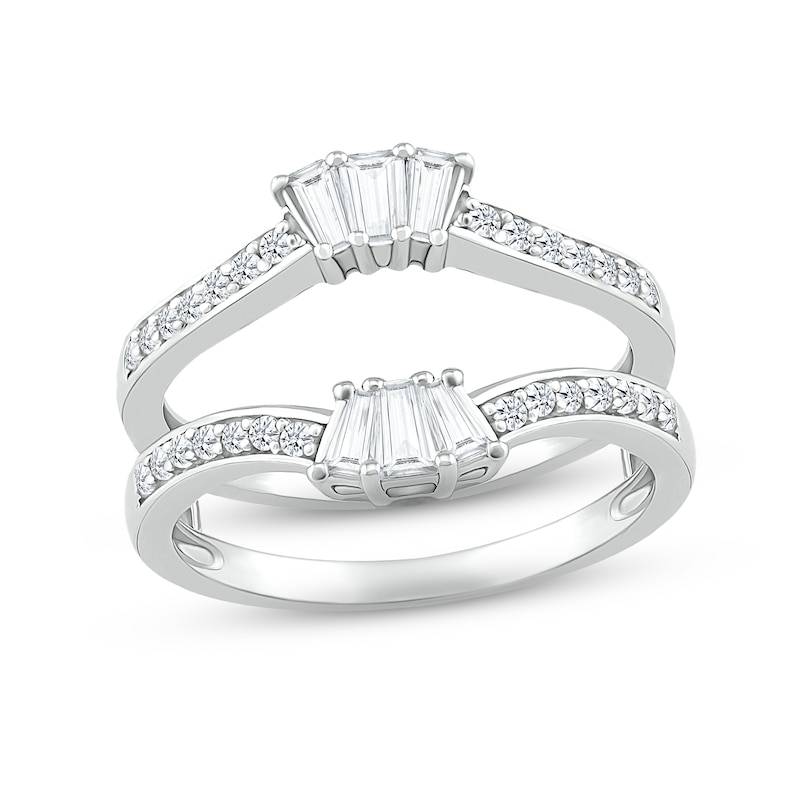 Main Image 1 of Adore Diamond Enhancer Ring 1/3 ct tw Baguette & Round-cut 10K White Gold