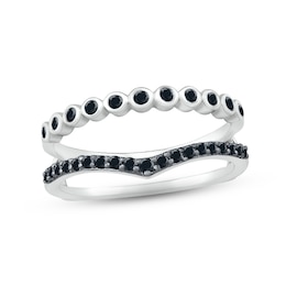 Adore Black Diamond Enhancer Ring 1/4 ct tw Round-cut 10K White Gold