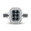 Thumbnail Image 2 of Black & White Diamond Ring 1/2 ct tw Round-cut Sterling Silver