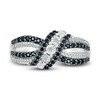 Thumbnail Image 2 of Black & White Diamond Ring 1/3 ct tw Round-cut Sterling Silver
