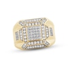 Men's Diamond Angular Ring 3/4 ct tw Round-cut 10K Yellow Gold