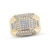 Men's Diamond Angular Ring 3/4 ct tw Round-cut 10K Yellow Gold