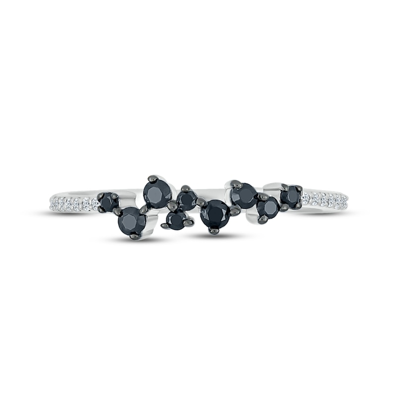 Main Image 2 of Black & White Diamond Ring 1/4 ct tw Round-cut Sterling Silver