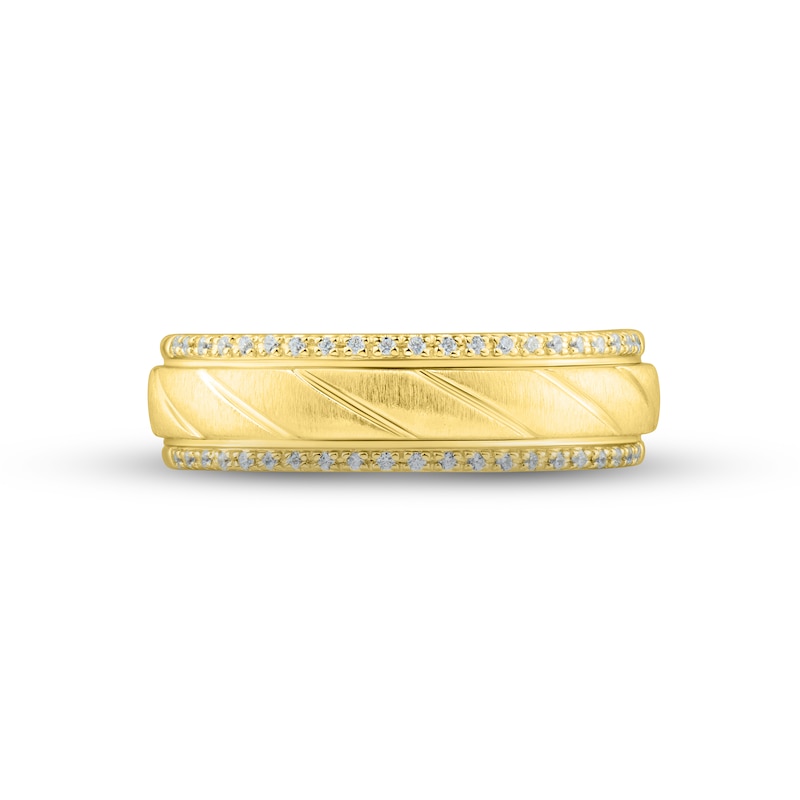 Main Image 3 of Adore Men's Diamond Wedding Band 1/8 ct tw Round-cut 10K Yellow Gold