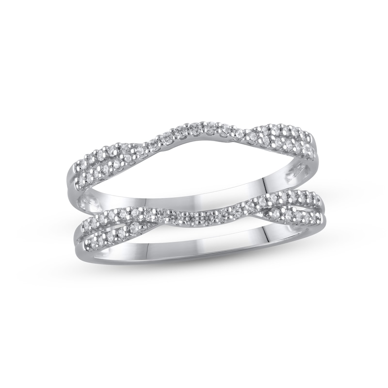 Diamond Insert Ring 1/3 ct tw Round-cut 14K White Gold