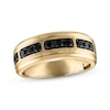 Thumbnail Image 0 of Men's Black Diamond Wedding Band 3/4 ct tw Round-cut 10K Yellow Gold