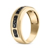 Thumbnail Image 1 of Men's Black Diamond Wedding Band 3/4 ct tw Round-cut 10K Yellow Gold