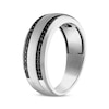 Thumbnail Image 1 of Men's Black Diamond Wedding Band 1/3 ct tw Round-cut 10K White Gold