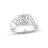 Thumbnail Image 1 of Adore Men's Diamond Wedding Band 1/2 ct tw Square & Round-cut 14K White Gold