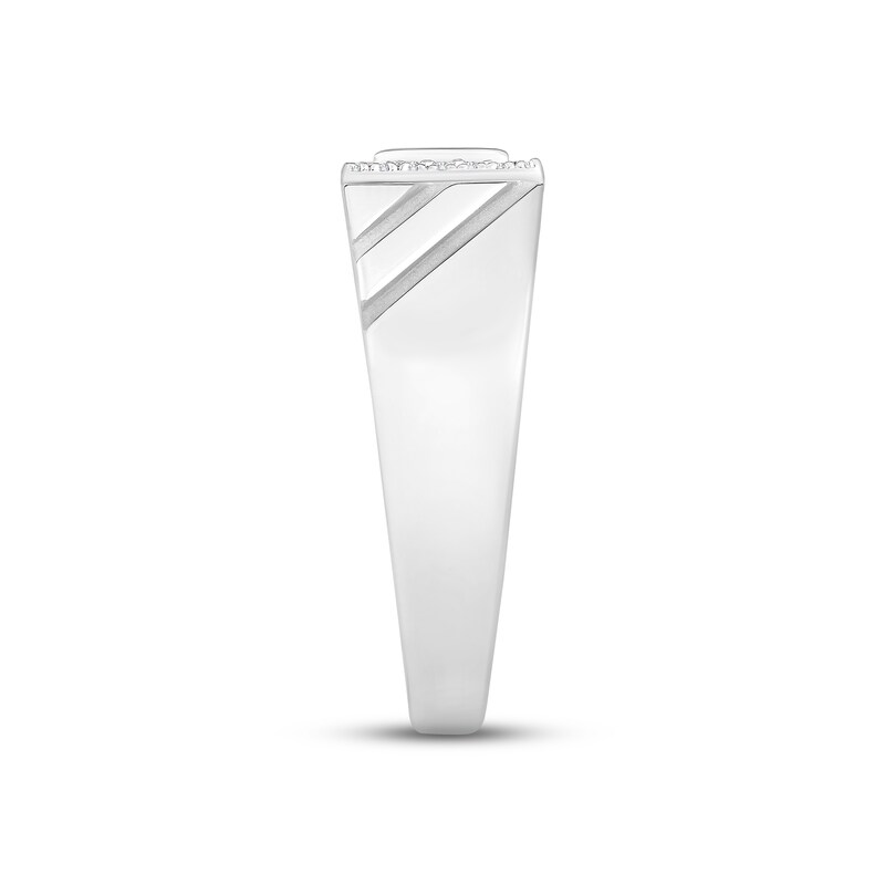 Main Image 3 of Adore Men's Diamond Wedding Band 1/2 ct tw Square & Round-cut 14K White Gold