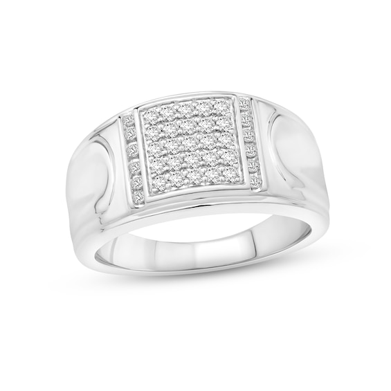 Adore Men's Diamond Wedding Band 1/2 ct tw Round-cut 10K White Gold