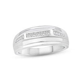 Adore Men's Diamond Wedding Band 3/8 ct tw Square-cut 10K White Gold