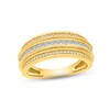 Thumbnail Image 1 of Men's Diamond Wedding Band 1 ct tw Square & Round-cut 14K Yellow Gold