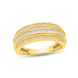 Adore Men's Diamond Wedding Band 1 ct tw Square & Round-cut 14K Yellow Gold