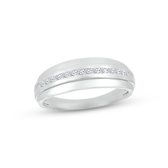 Adore Men's Diamond Wedding Band 1/4 ct tw Round-cut 10K White Gold