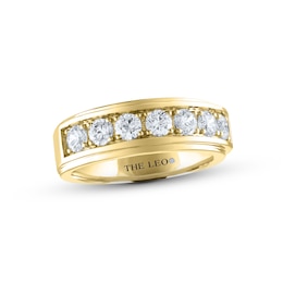 Men's THE LEO Diamond Seven-Stone Wedding Band 1-1/2 ct tw 14K Yellow Gold