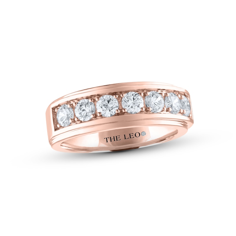 Men's THE LEO Diamond Wedding Band 1-1/2 ct tw Round-cut 14K Rose Gold