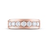 Thumbnail Image 2 of Men's THE LEO Diamond Wedding Band 1-1/2 ct tw Round-cut 14K Rose Gold