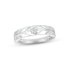 Thumbnail Image 1 of Adore Men's Diamond Wedding Band 1/6 ct tw Round-cut 10K White Gold