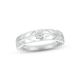 Adore Men's Diamond Wedding Band 1/6 ct tw Round-cut 10K White Gold